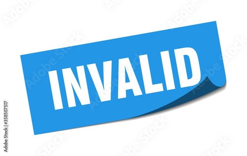 invalid sticker. invalid square isolated sign. invalid label