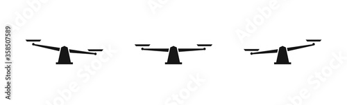 Black libra icon set on white background. Isjlated vector illustration in flat