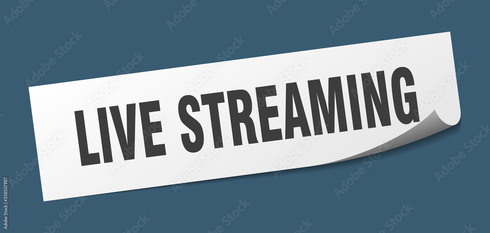 live streaming sticker. live streaming square isolated sign. live streaming label