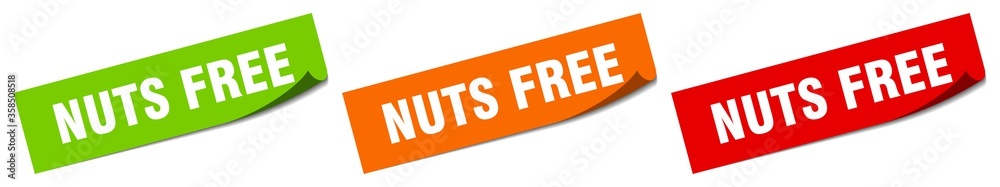 nuts free sticker. nuts free square isolated sign. nuts free label nuts free sticker. nuts free square isolated sign. nuts free label