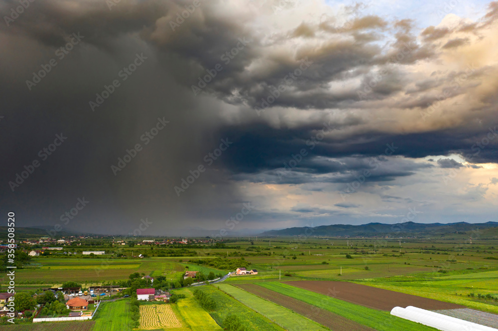 Summer storm over the fields. Summer storm over the fields.