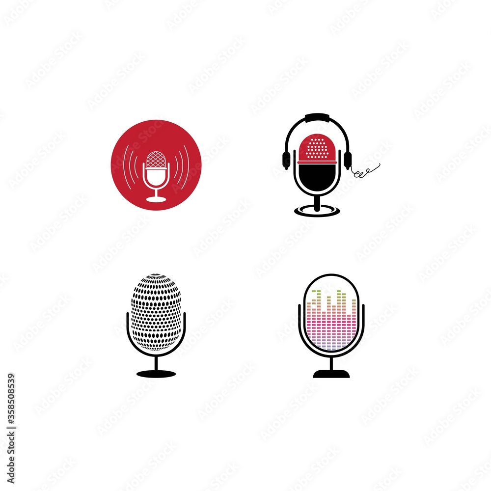 Fototapeta premium Podcast logo vector