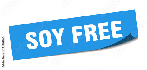 soy free sticker. soy free square isolated sign. soy free label