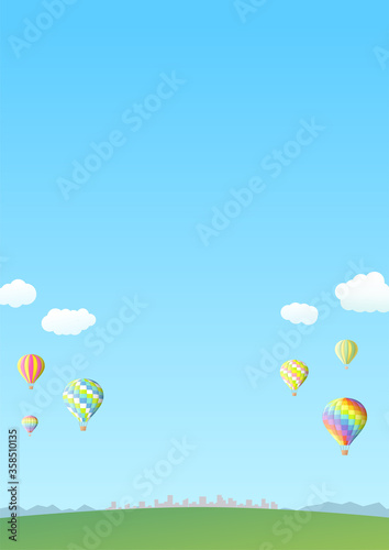 空と気球の背景