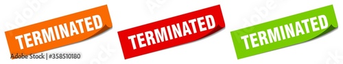 terminated sticker. terminated square isolated sign. terminated label