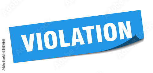 violation sticker. violation square isolated sign. violation label