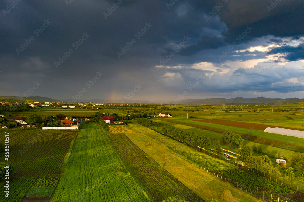 Summer storm over the fields. Summer storm over the fields.
