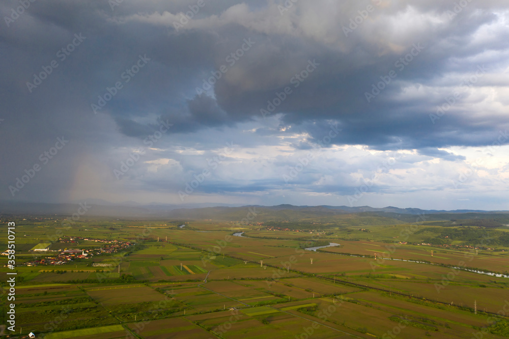 Fototapeta premium Summer storm over the fields.