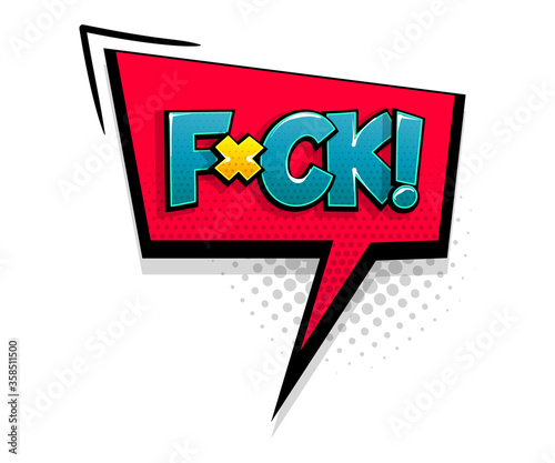 Comic text WTF speech bubble pop art style