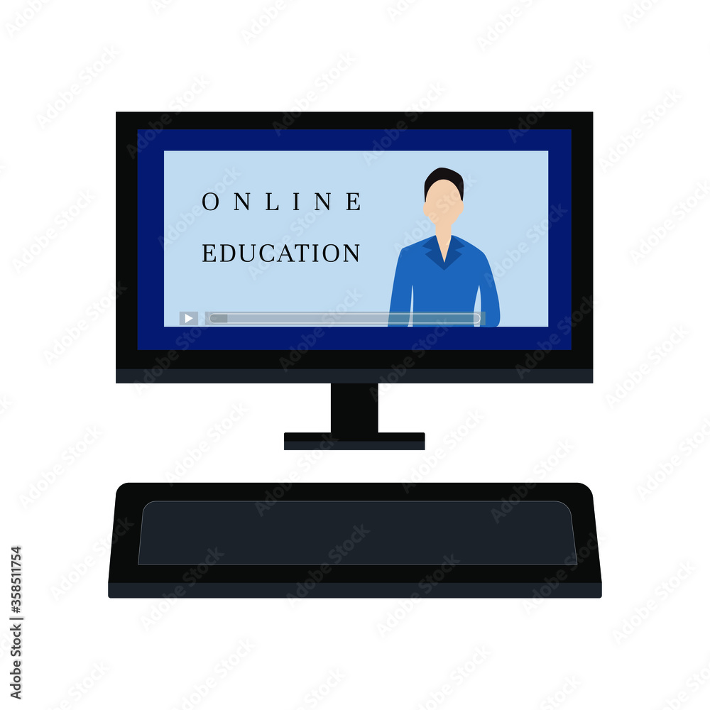 Vector illustration of e learning & online education concept with Vector illustration of e learning & online education concept with
