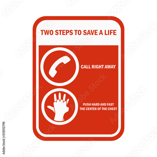 CPR Cardiopulmonary Resuscitation sign and symbol. vector illustration