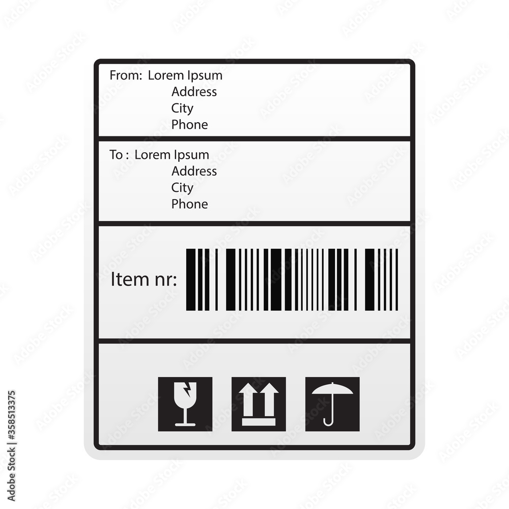 shipping barcode label sticker for shipping company. vector illustration shipping barcode label sticker for shipping company. vector illustration