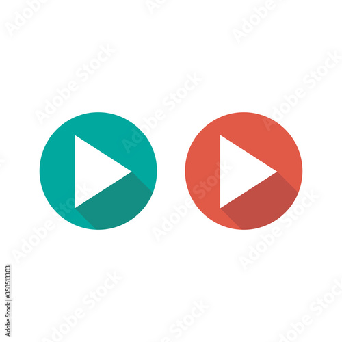 Play icons in circle with shadow. Film or Media icon flat. Free Download Play icons in circle with shadow. Film or Media icon flat. - GFXLoad
