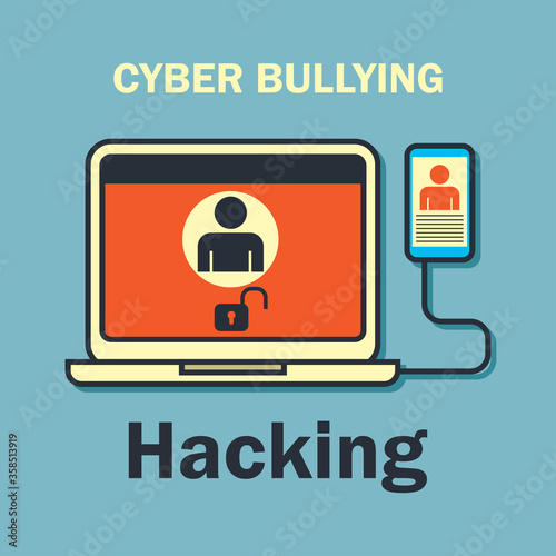 cyber bullying on internet for cyber bullying concept. vector illustration