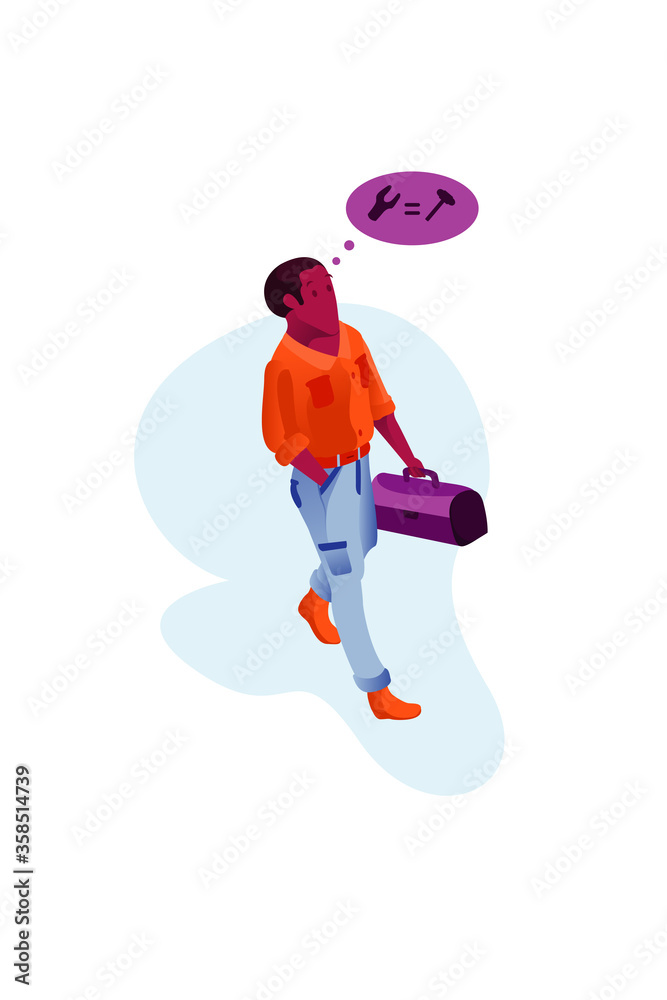 Obraz premium Vector illustration mechanic character 