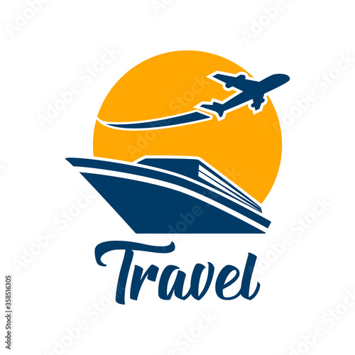 travel tourism logo isolated on white background. vector illustration