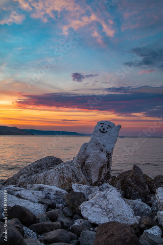 Sunset at Ballygally Bear photo