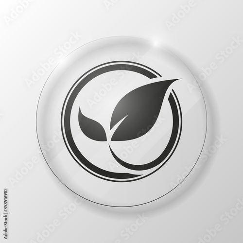 icon of grass. Ecology icon. Sprout of a young tree sign