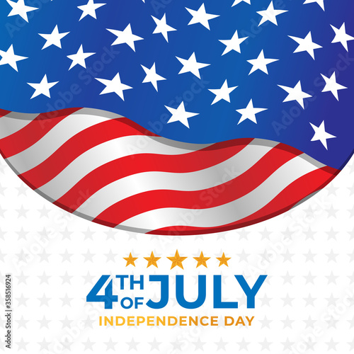 Fourth of July Independence Day of United States of America Banner Background Vector illustration. Independence Day of United States of America 4th of July with American Flag vector design.