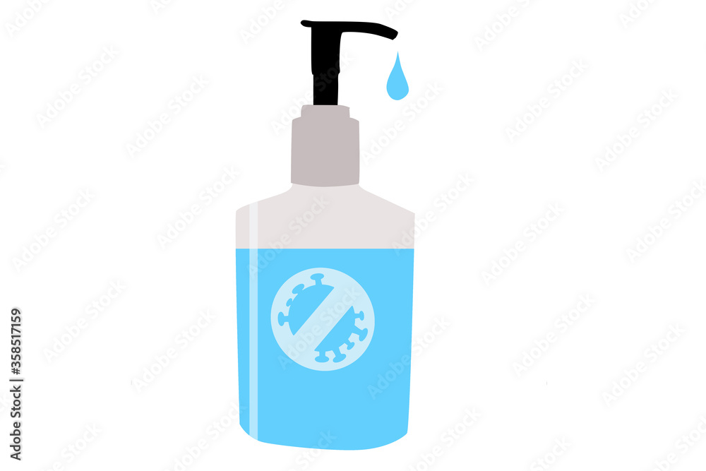 Hand sanitizer illustration isolated on white background. Hand sanitizer illustration isolated on white background.