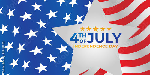 Fototapeta Naklejka Na Ścianę i Meble -  Fourth of July Independence Day of United States of America Banner Background Vector illustration. Independence Day of United States of America 4th of July with American Flag vector design.