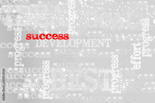 creative motivation picture with bright word success on light grey background
