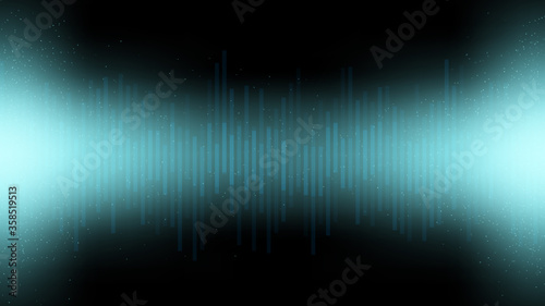 Wave sound vector background . Bright light elements isolated on dark backdrop .  vector image . 