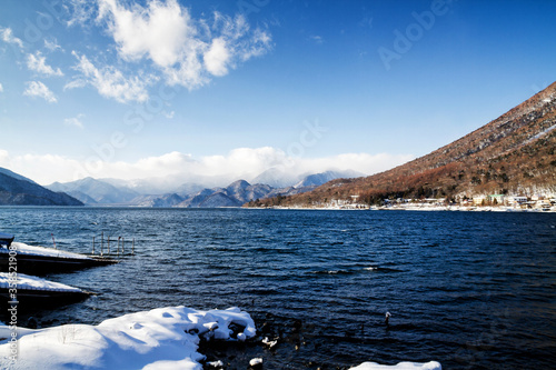 Lake Chuzenji and Mt.Nantai in Nikko, Japan photo