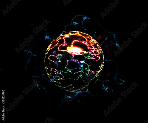 Magic crystal ball for divination and predictions a ball isolated on a black background