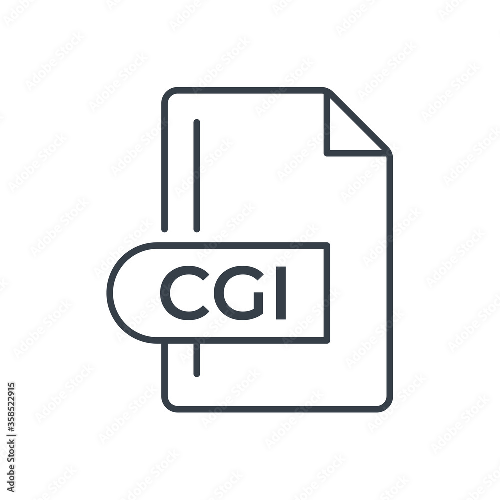 CGI File Format Icon. CGI extension line icon. CGI File Format Icon. CGI extension line icon.