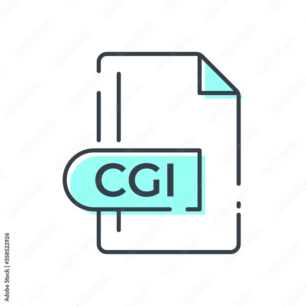 CGI File Format Icon. CGI extension line icon. CGI File Format Icon. CGI extension line icon.