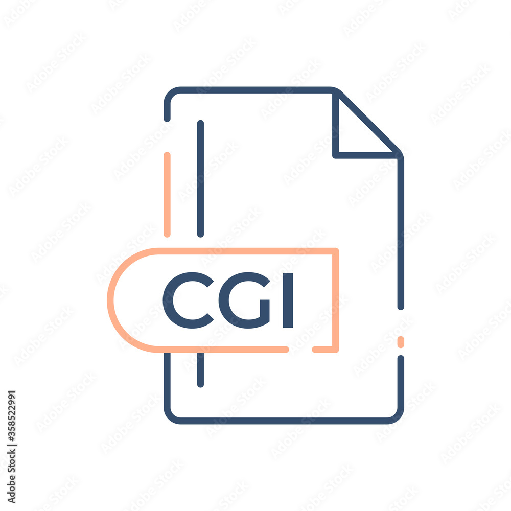 CGI File Format Icon. CGI extension line icon. CGI File Format Icon. CGI extension line icon.