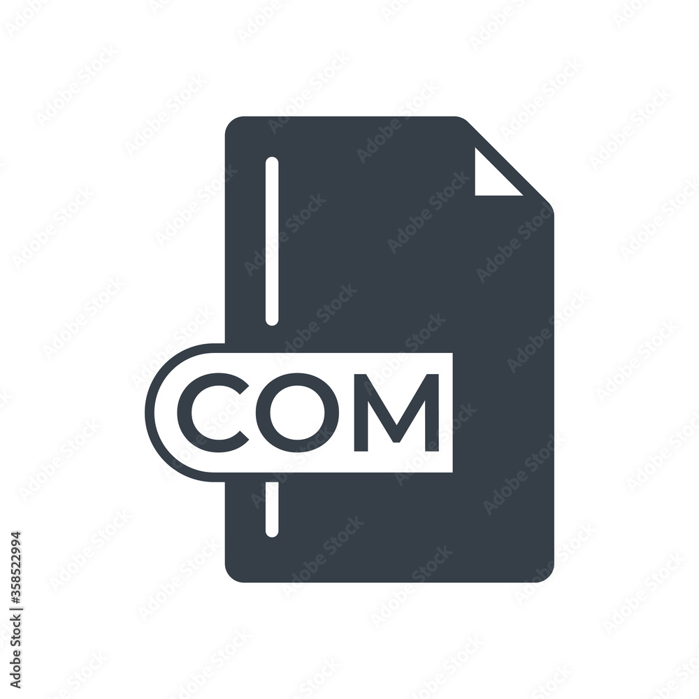 COM File Format Icon. COM extension filled icon. COM File Format Icon. COM extension filled icon.