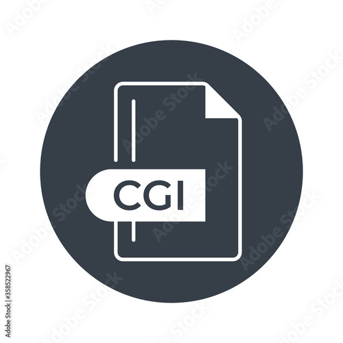 CGI File Format Icon. CGI extension filled icon. © Iconstar