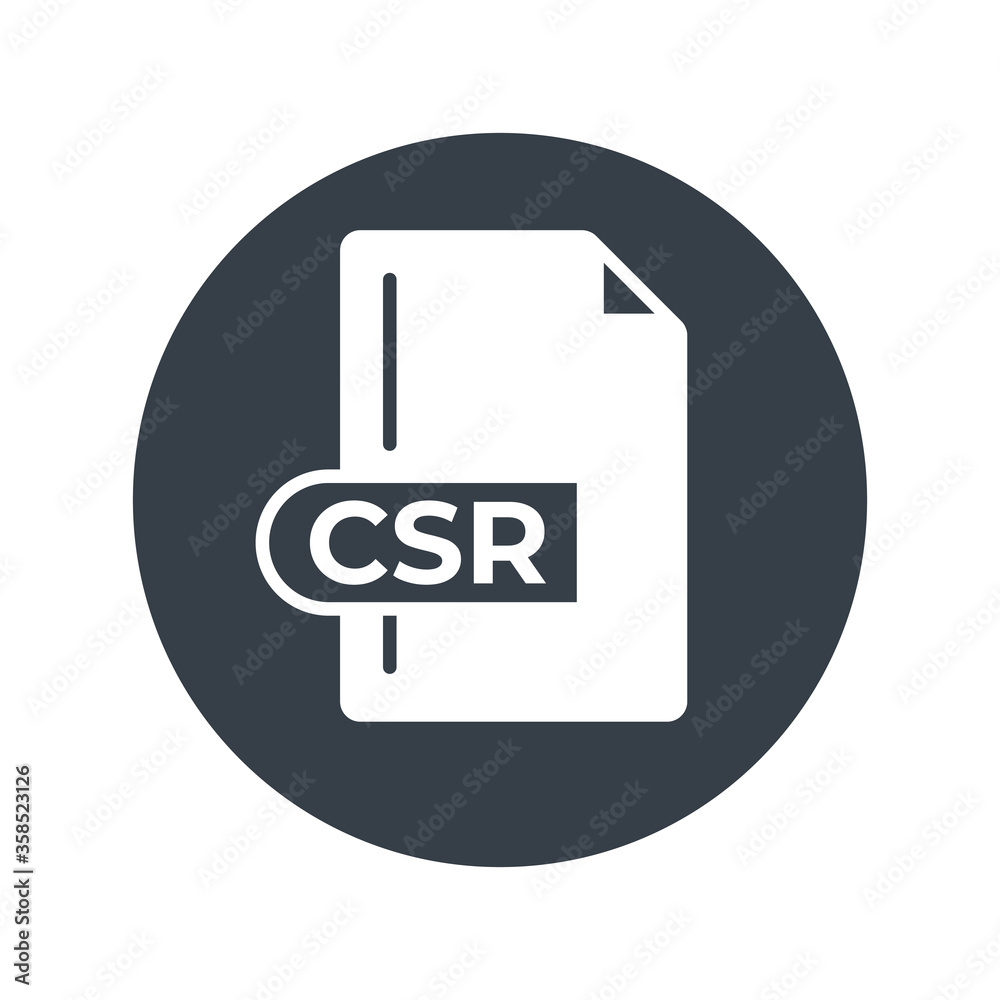 CSR File Format Icon. CSR extension filled icon. CSR File Format Icon. CSR extension filled icon.