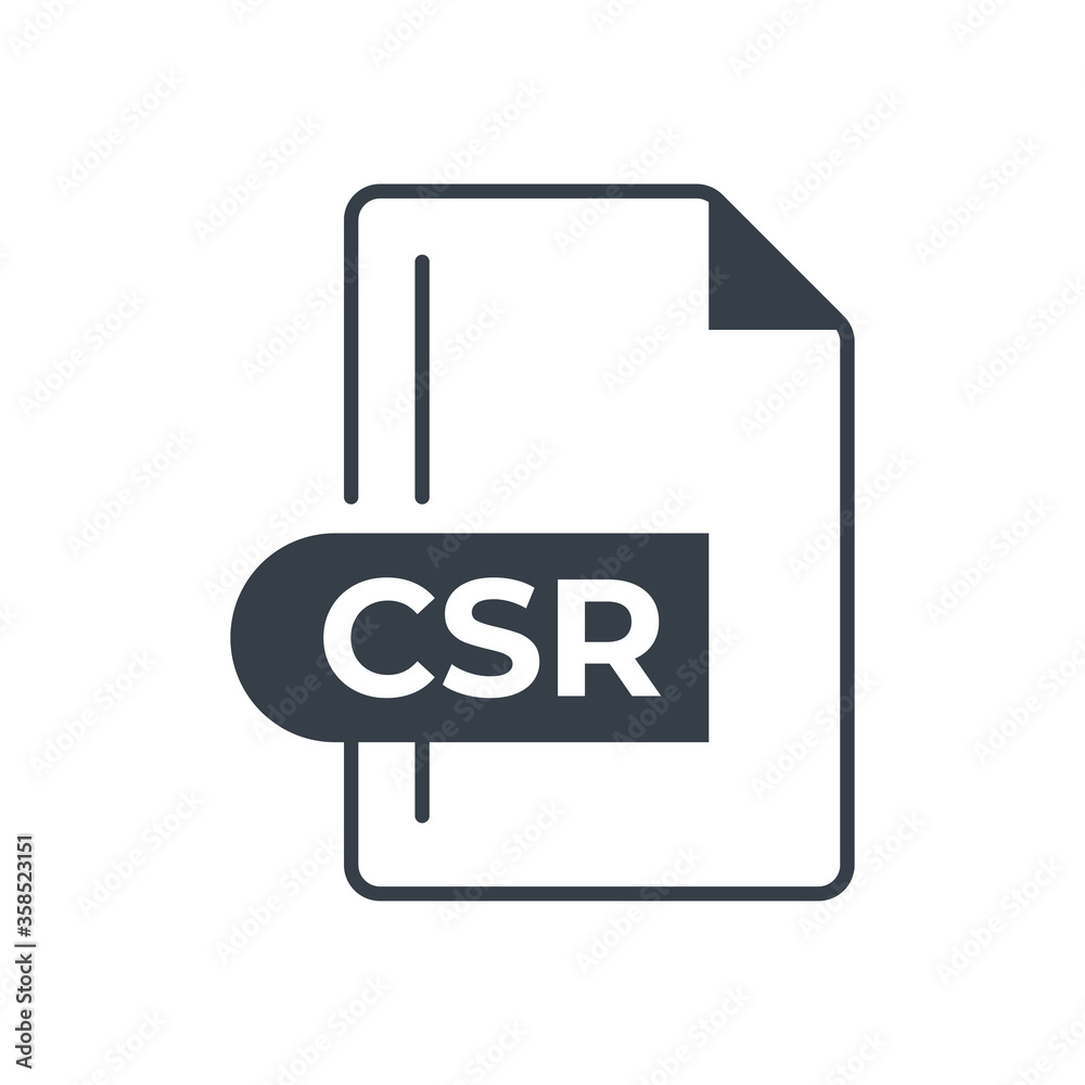 CSR File Format Icon. CSR extension filled icon. CSR File Format Icon. CSR extension filled icon.