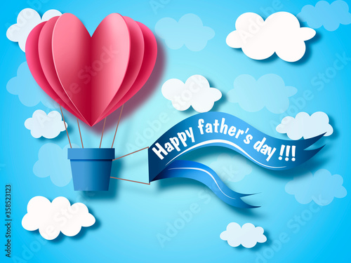 Fotografie Greeting card heart holiday greetings for father congratulatory illustration