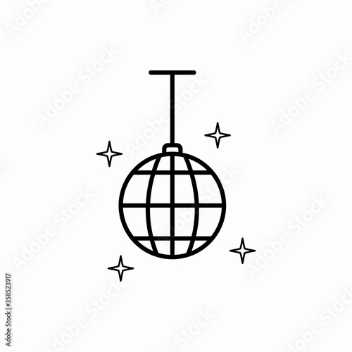 Outline disco ball icon.Disco ball vector illustration. Symbol for web and mobile