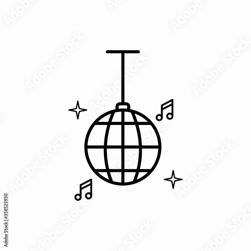 Outline disco ball icon.Disco ball vector illustration. Symbol for web and mobile