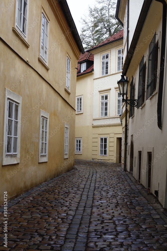 narrow street in Prague old town