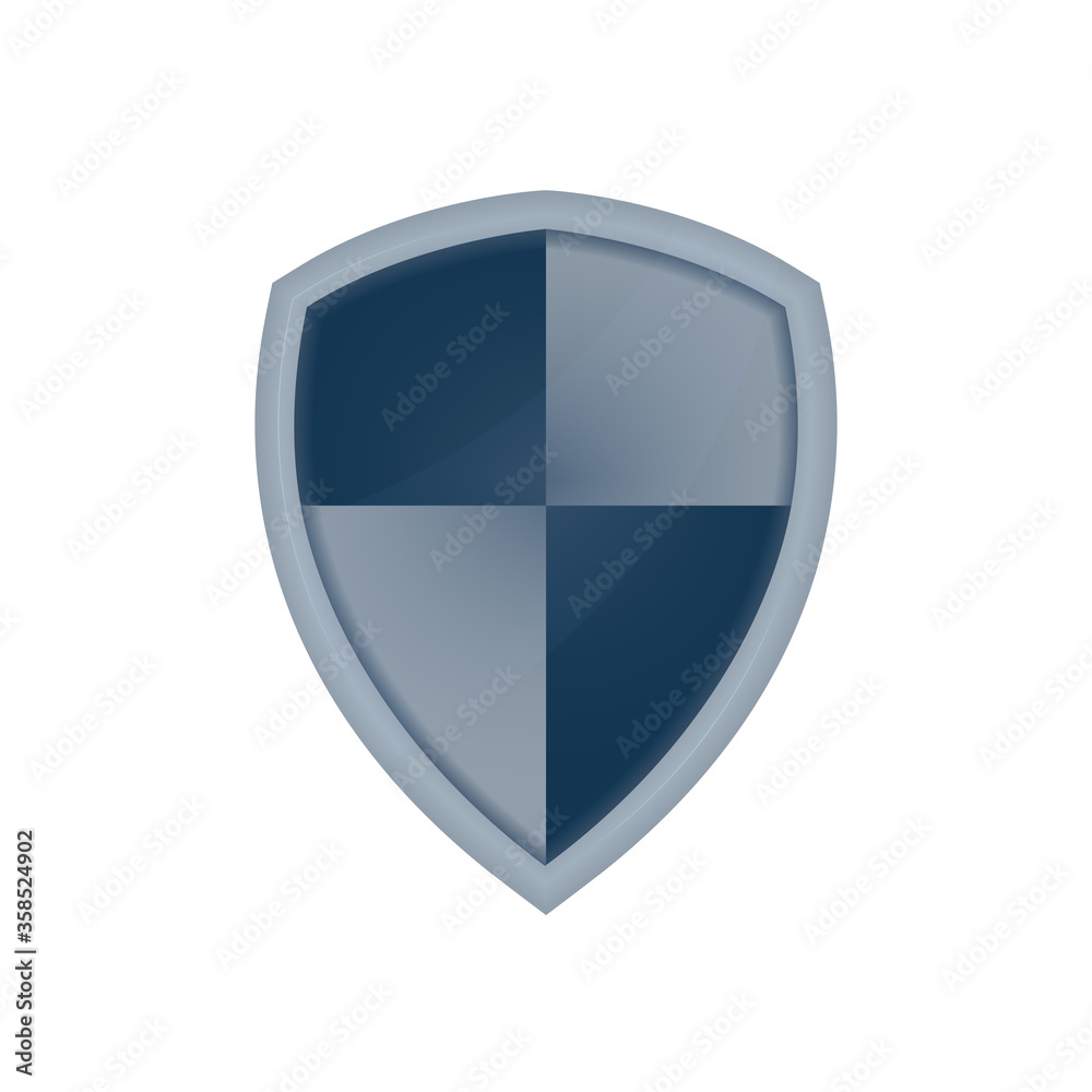 Shield as a symbol of protection isolated on a white background Shield as a symbol of protection isolated on a white background