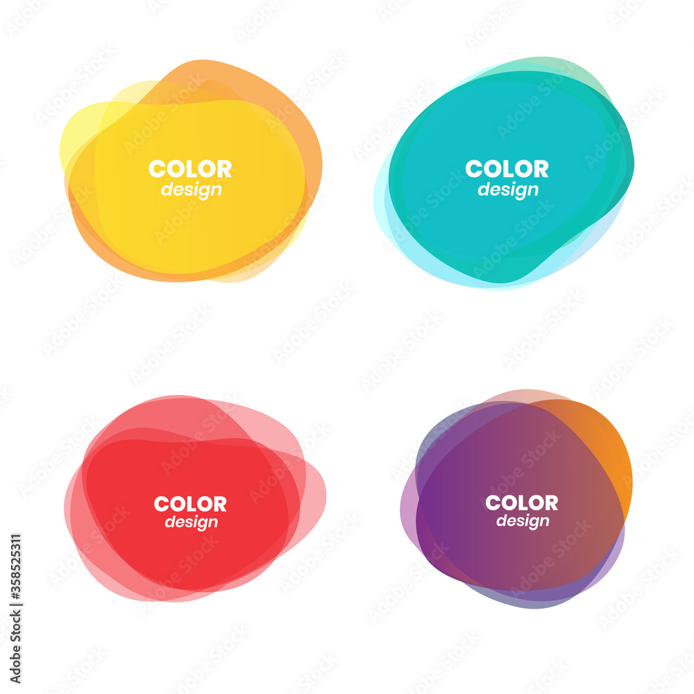 Set of round colorful vector shapes. Abstract vector banners. Design elements.