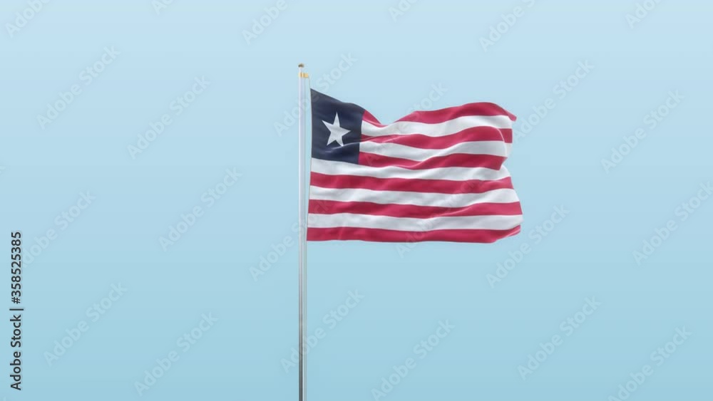 Liberia Flag With Alpha And Background With Different Angle Of Movement -3D rendering Liberia Flag With Alpha And Background With Different Angle Of Movement -3D rendering