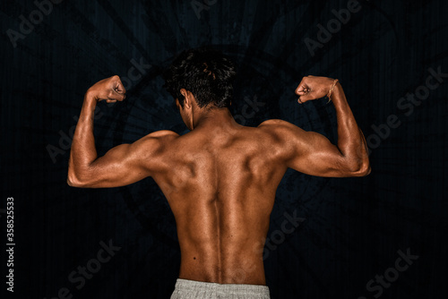 muscular male body back muscles