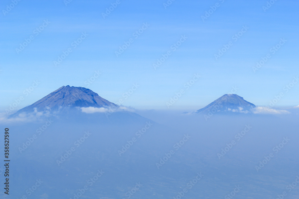 views of two twin mountains
