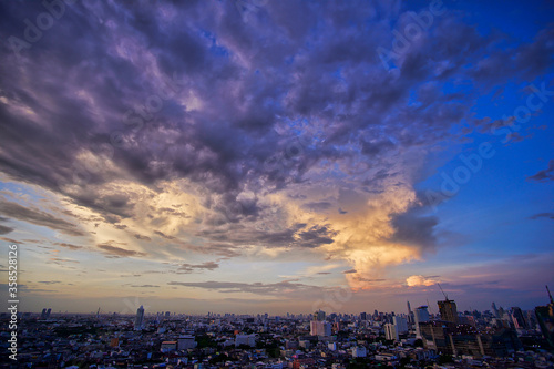 sunset over the city
