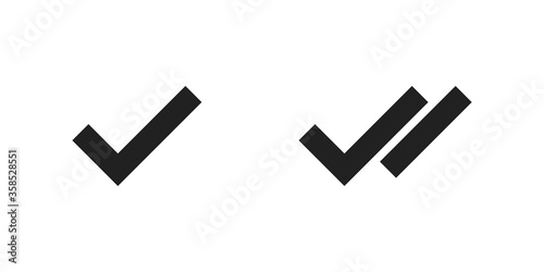 Checkmark and doodle checkmark symbol tick sign. Vector flat isolated icon