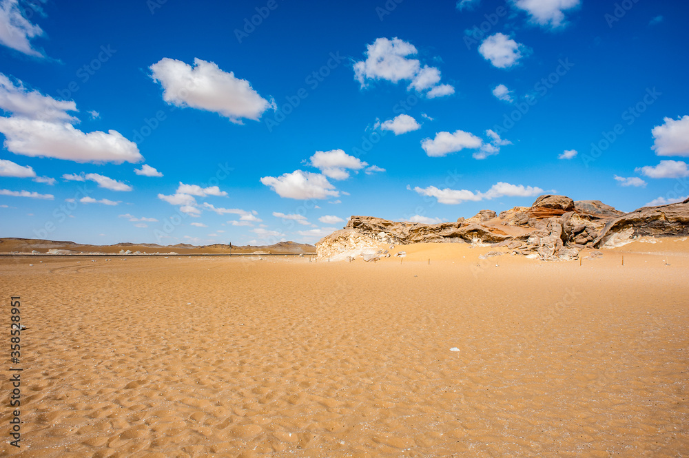 It's Desert around the Crystal mountain near the Bahariya and Farafra Oasis in Egypt It's Desert around the Crystal mountain near the Bahariya and Farafra Oasis in Egypt