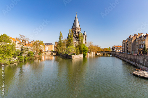 Metz, France, Temple Neuf view