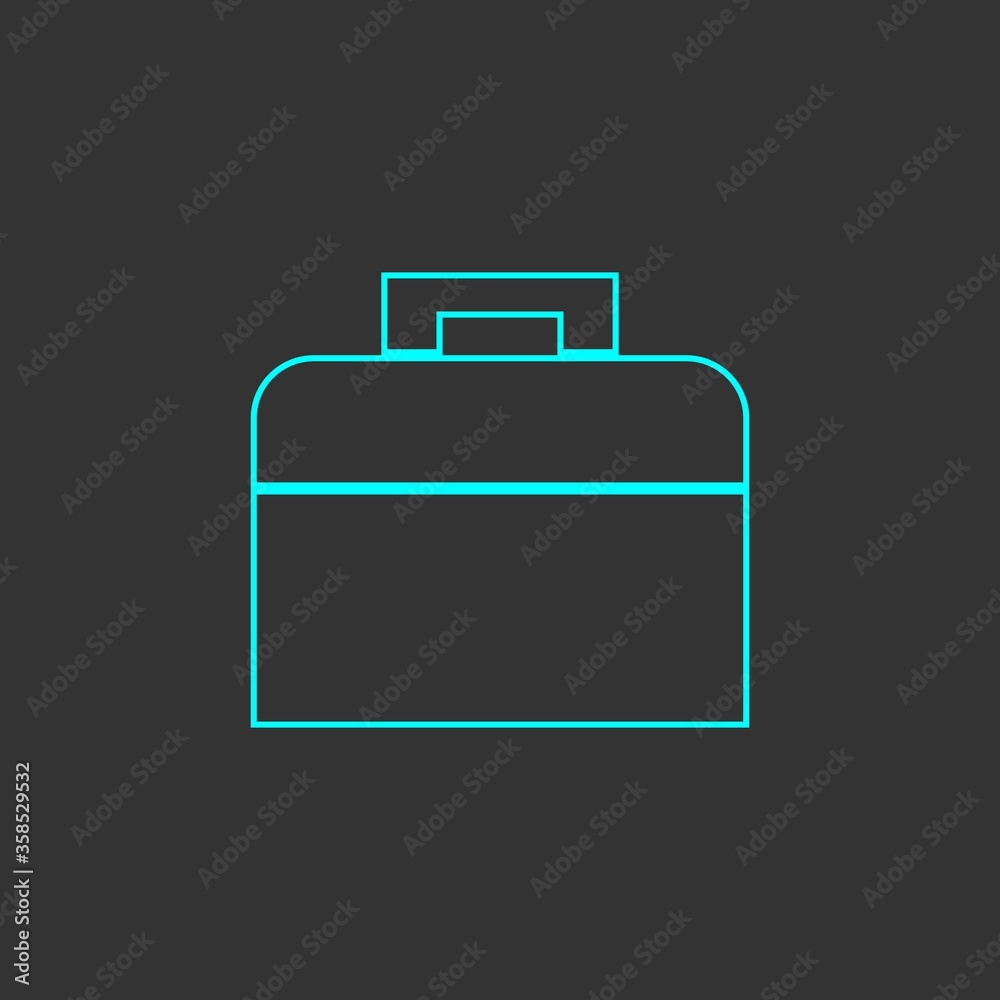 Chest icon on a black background. Vector image, eps 10
